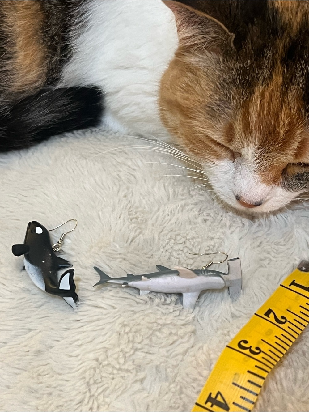 SHARK WEEK earrings! Miniature Orca & Hammerhead shark earrings